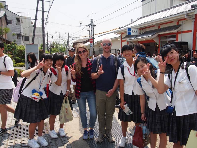 Groupe d'etudiants à Kyoto