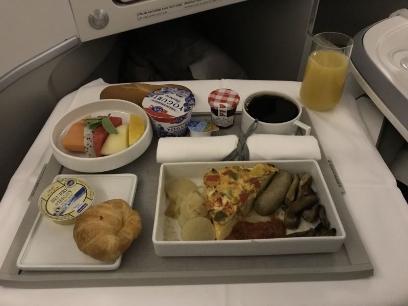 Petit déjeuner en Business Class chez Air France