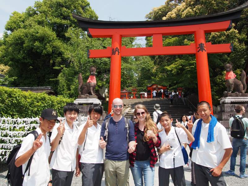 Etudiants japonais à Kyoto